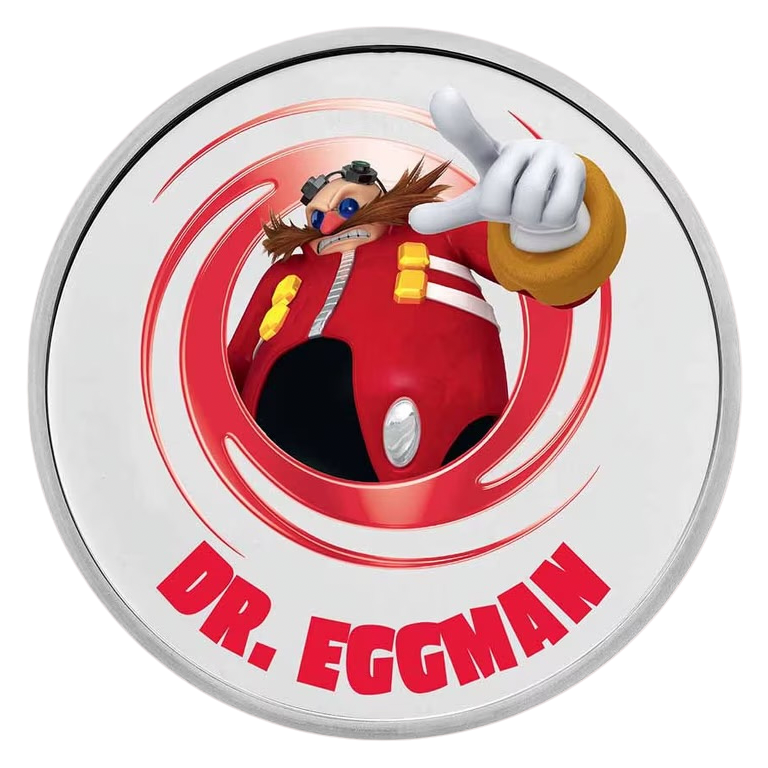 Sonic The Hedgehog Dr Eggman Colorized 1 oz Silver Round in TEP