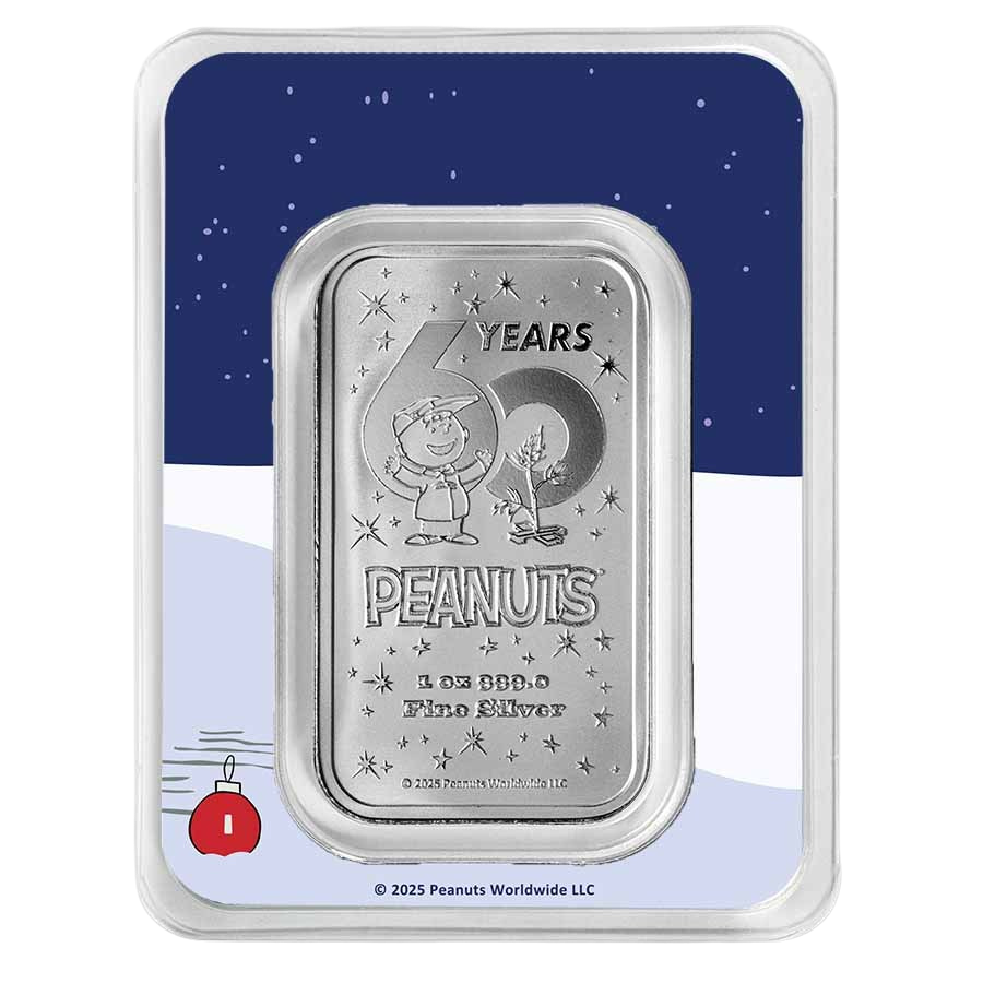 Peanuts® 60th A Charlie Brown Christmas 1 oz Colorized Silver Bar in TEP