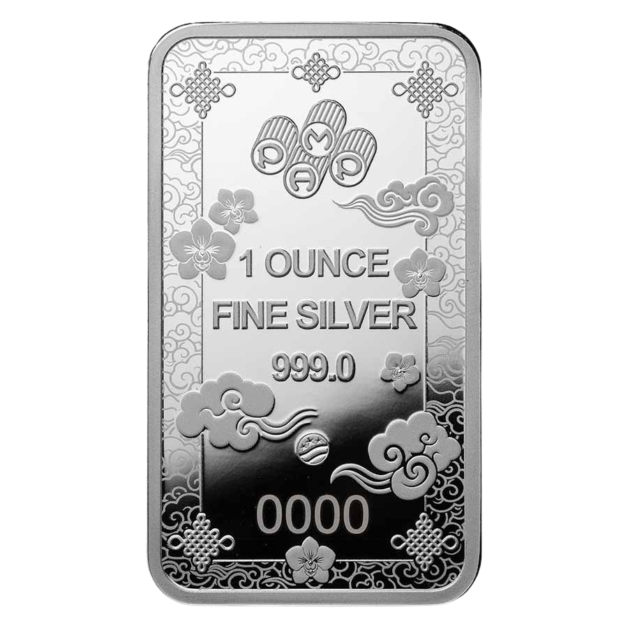 PAMP Suisse Lucky Cat 1oz Silver Bar – bar weight and purity side