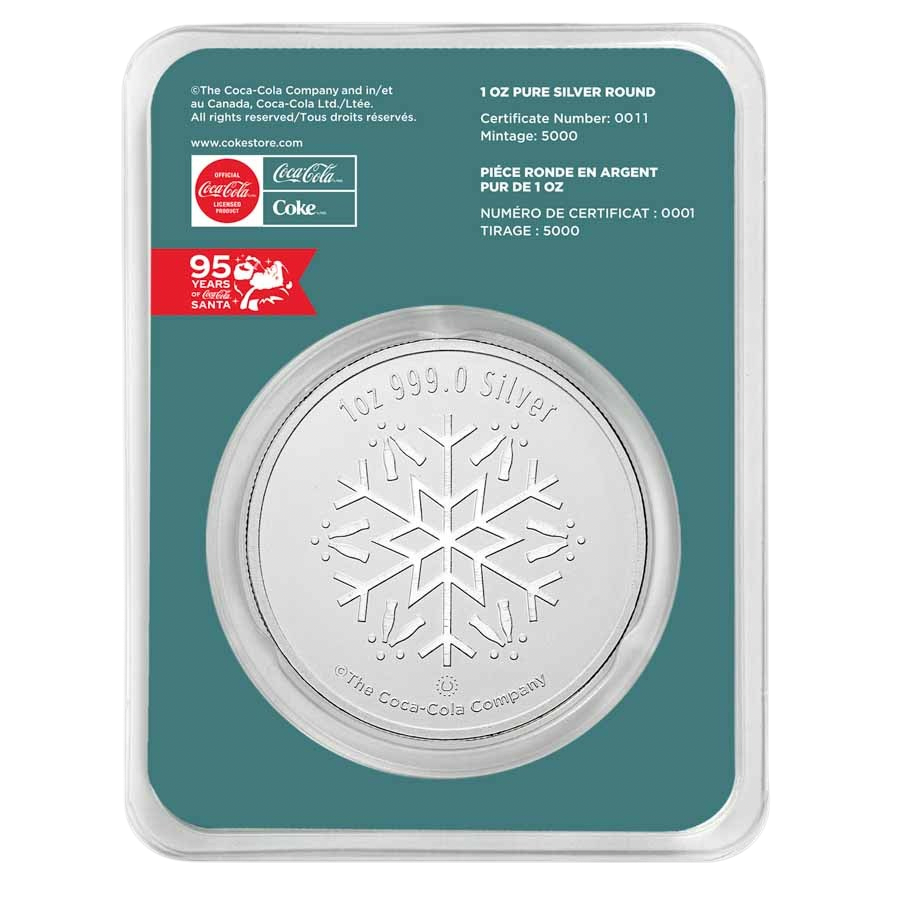 Coca-Cola® 1 oz Silver Santa 95th Anniversary Round in TEP