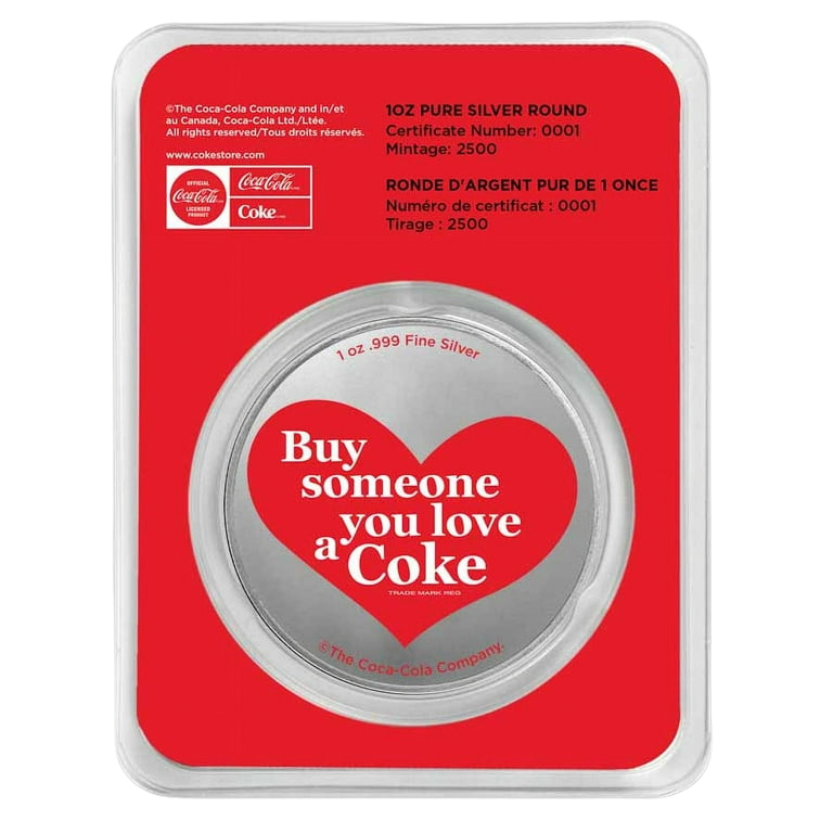 Coca-Cola® 1 oz Silver Colorized Love Round (in TEP)
