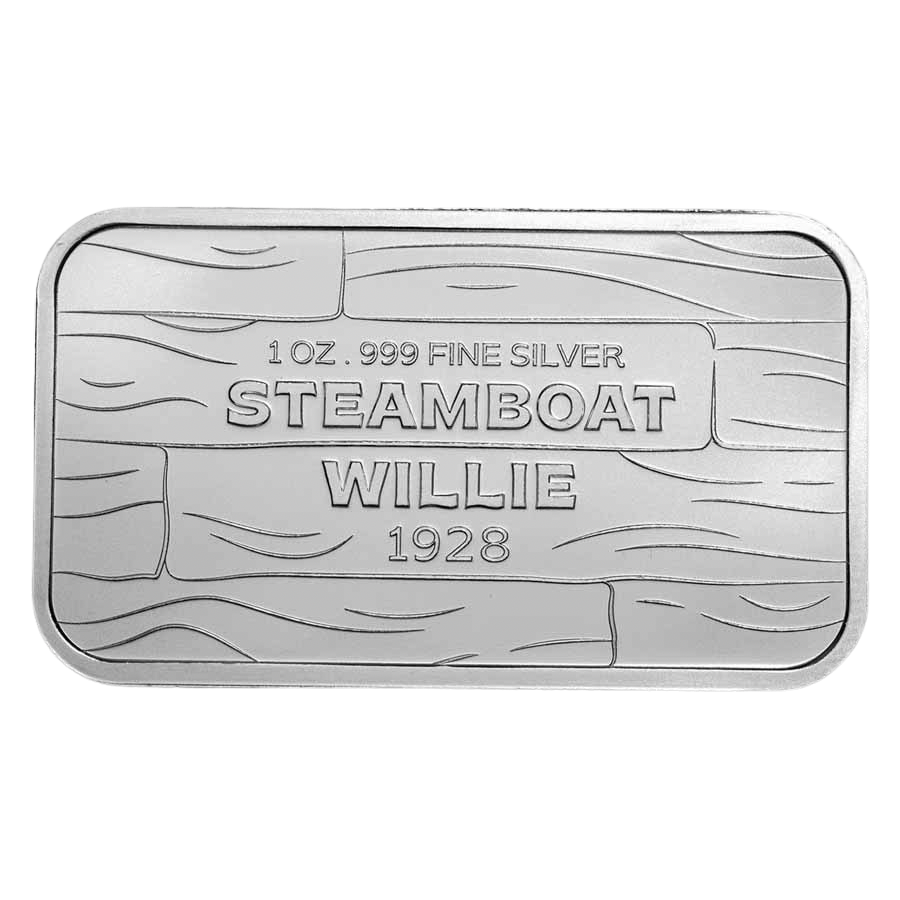 Steamboat Willie 1 oz Silver Bar Pre-Owned – additional view