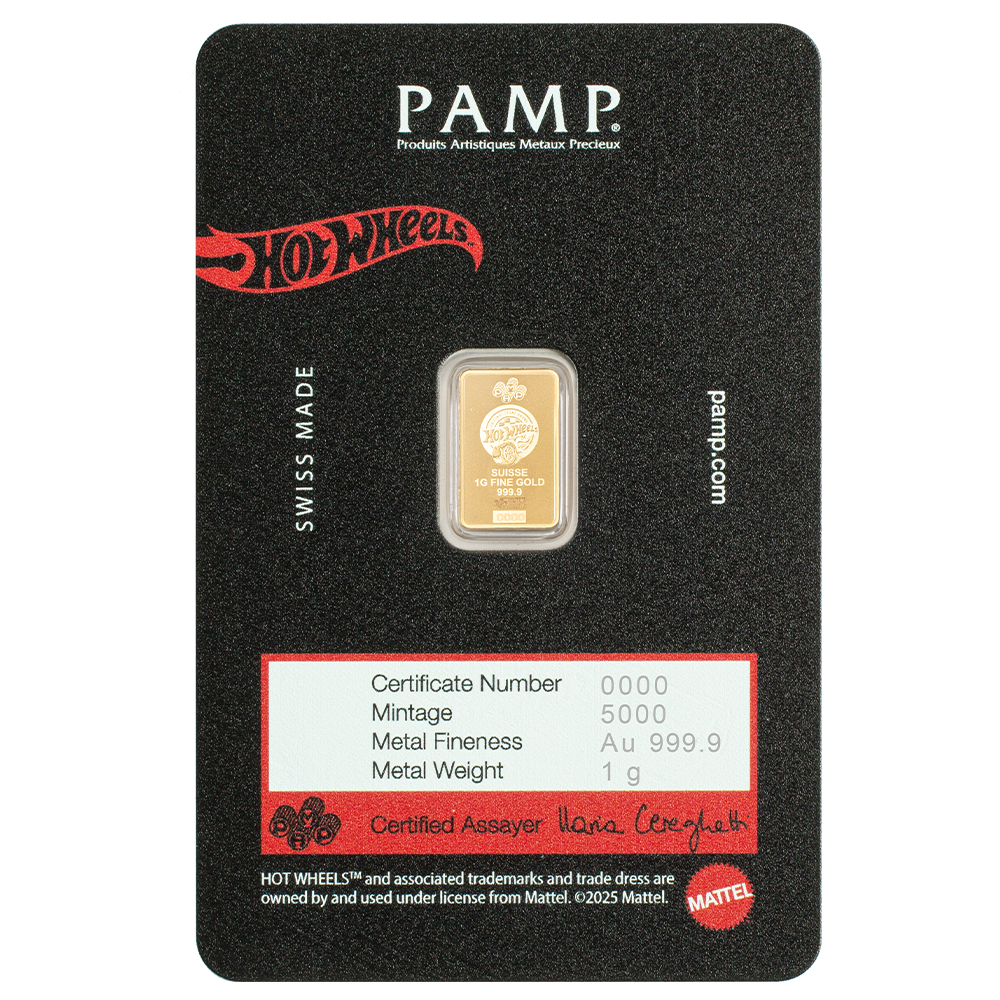 Pamp Hotwheels 1g Gold Bar