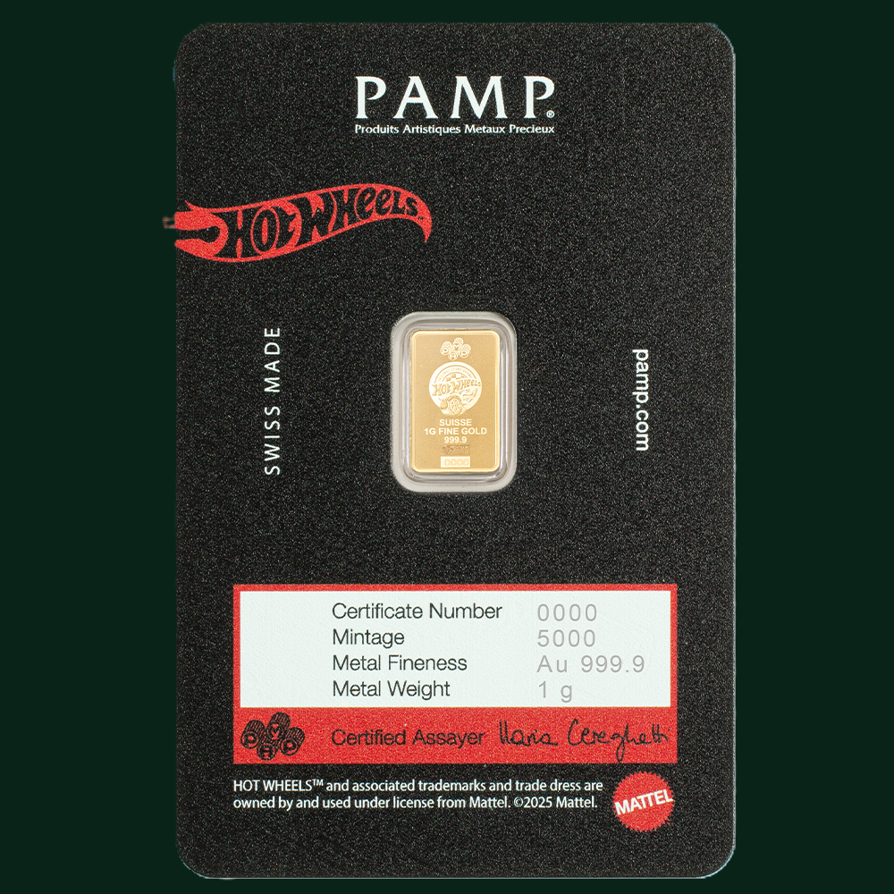 Pamp Hotwheels 1g Gold Bar