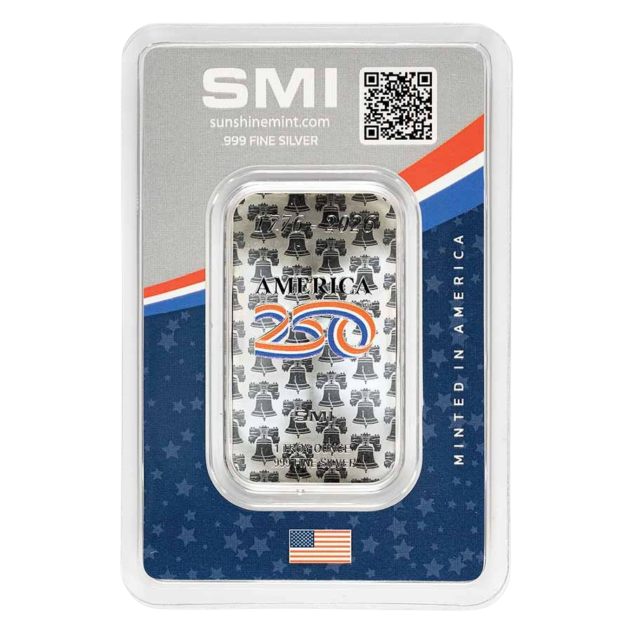 America250™ Colorized 1 oz Silver Bar in TEP