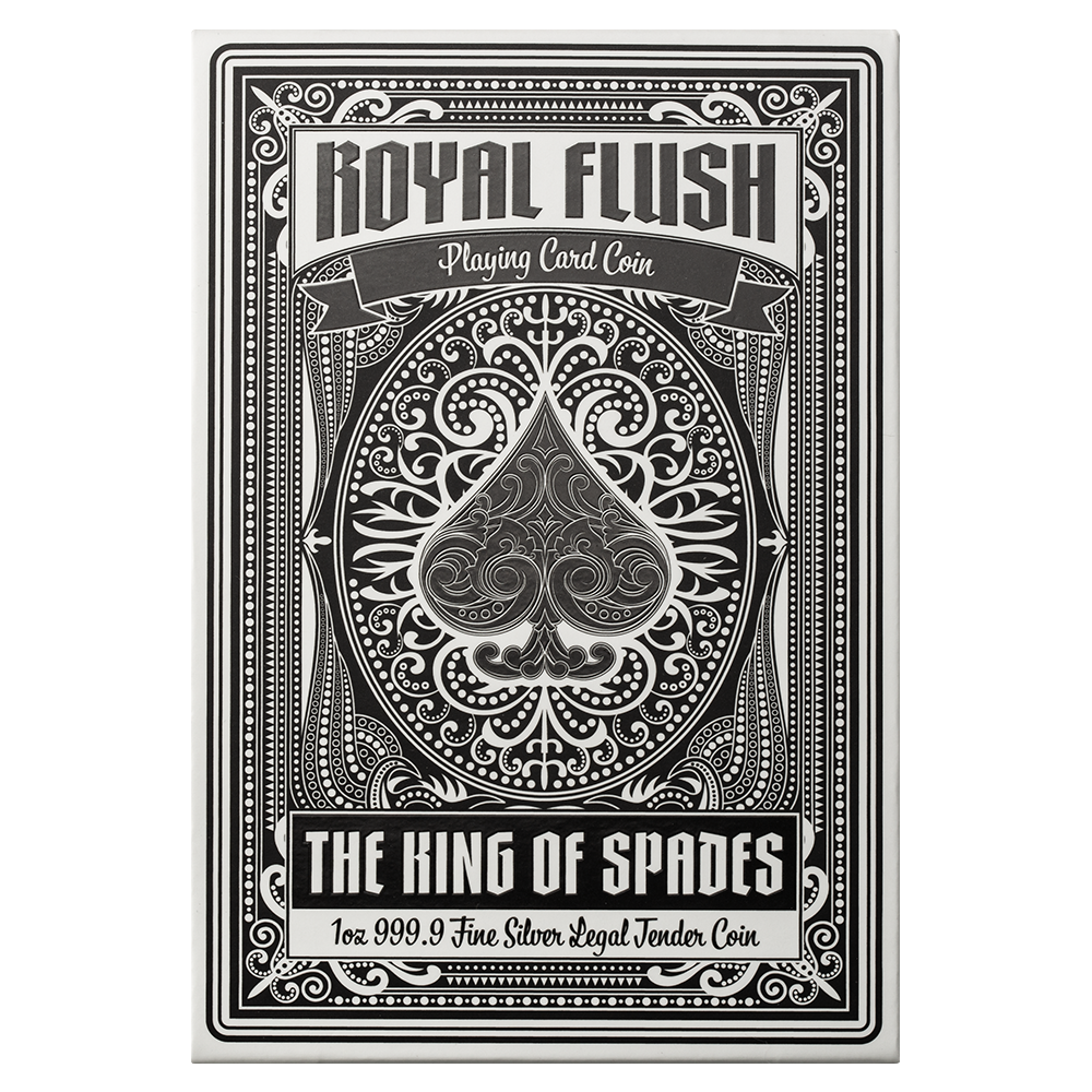 Pamp 1oz Pure Silver Shaped Coin - Royal Flush King of Spades