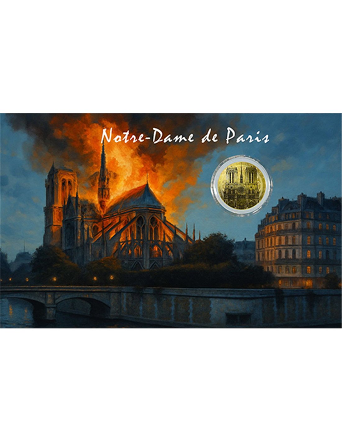 NOTRE DAME 1/1000 Oz Gold Coin In Card 12$ Liberia 2026