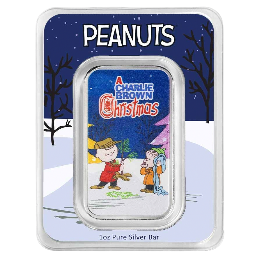 Peanuts® 60th A Charlie Brown Christmas 1 oz Colorized Silver Bar in TEP