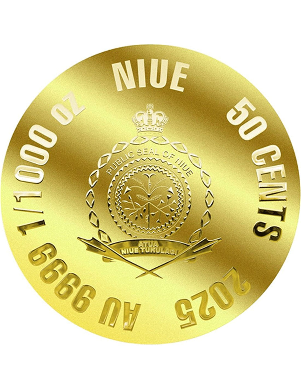 ZEUS Greek Mythology 1/1000 Oz Gold Coin In Card 50 Cents Niue 2025