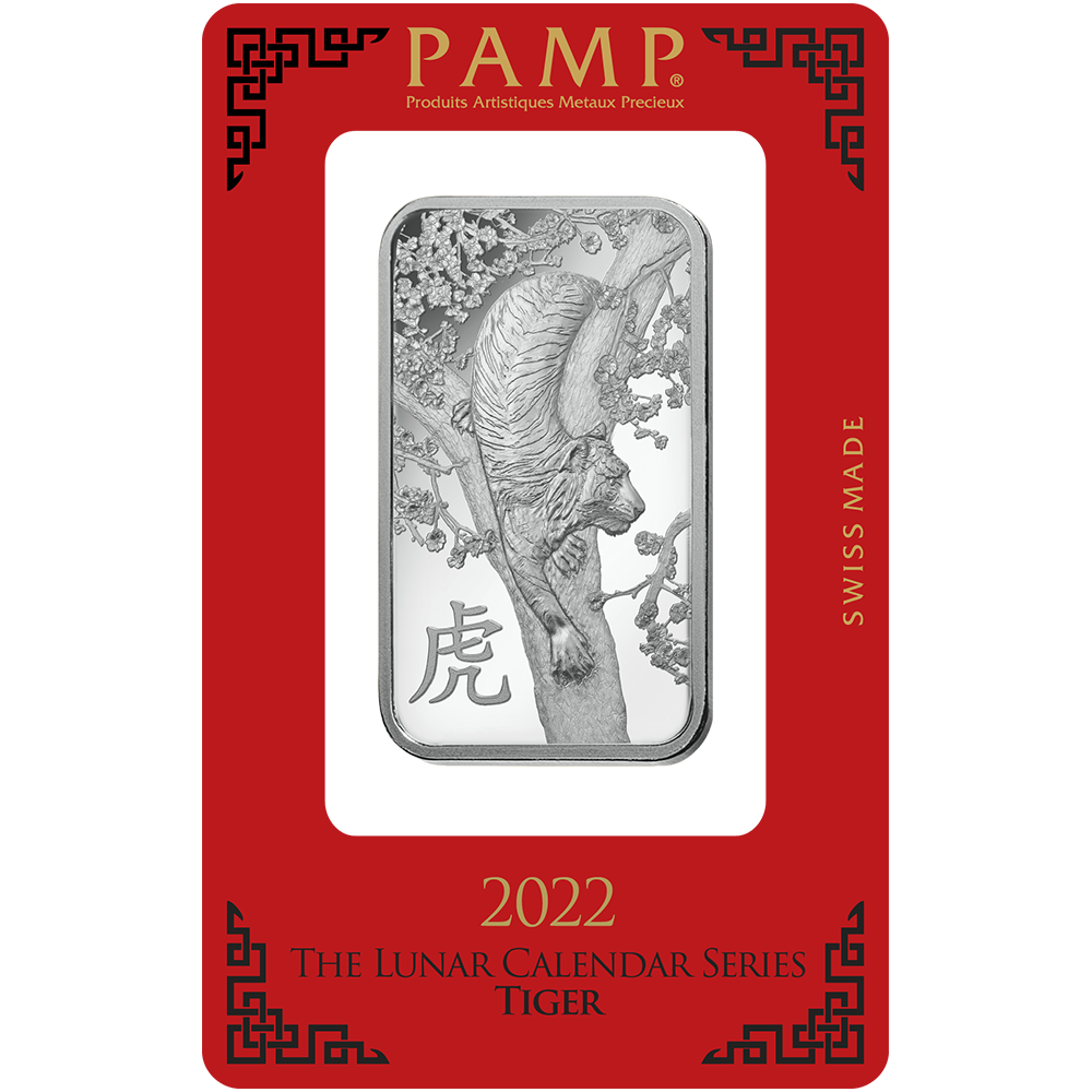 2022 Pamp Lunar Year of the Tiger Silver Minted Bar - 1oz