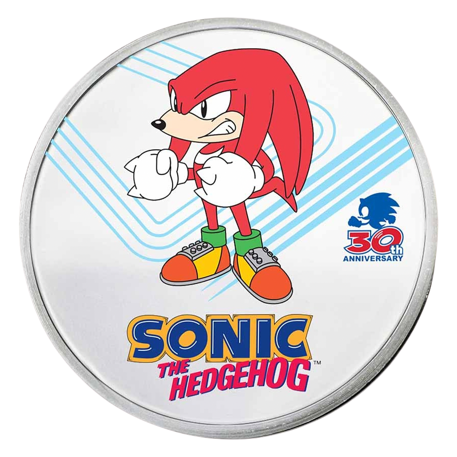 2021 Niue Sonic the Hedgehog 30th Anniversary – Knuckles Colorized 1 oz Silver Coin in TEP