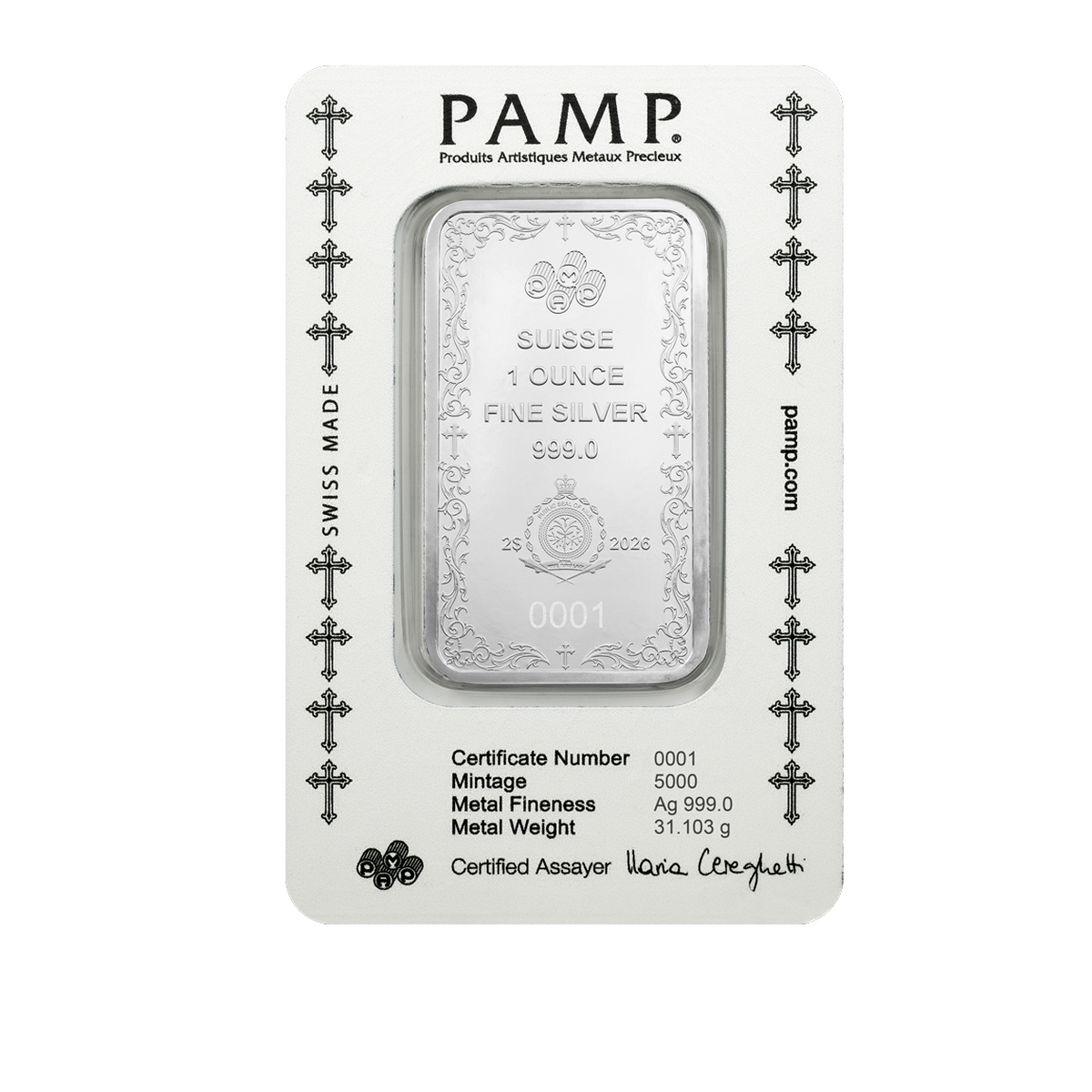 Pamp 1oz Silver Cross of Christianity – additional view