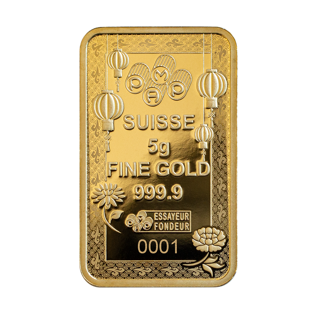Pamp Laughing Buddha Good Luck 5g Pure Gold Bar