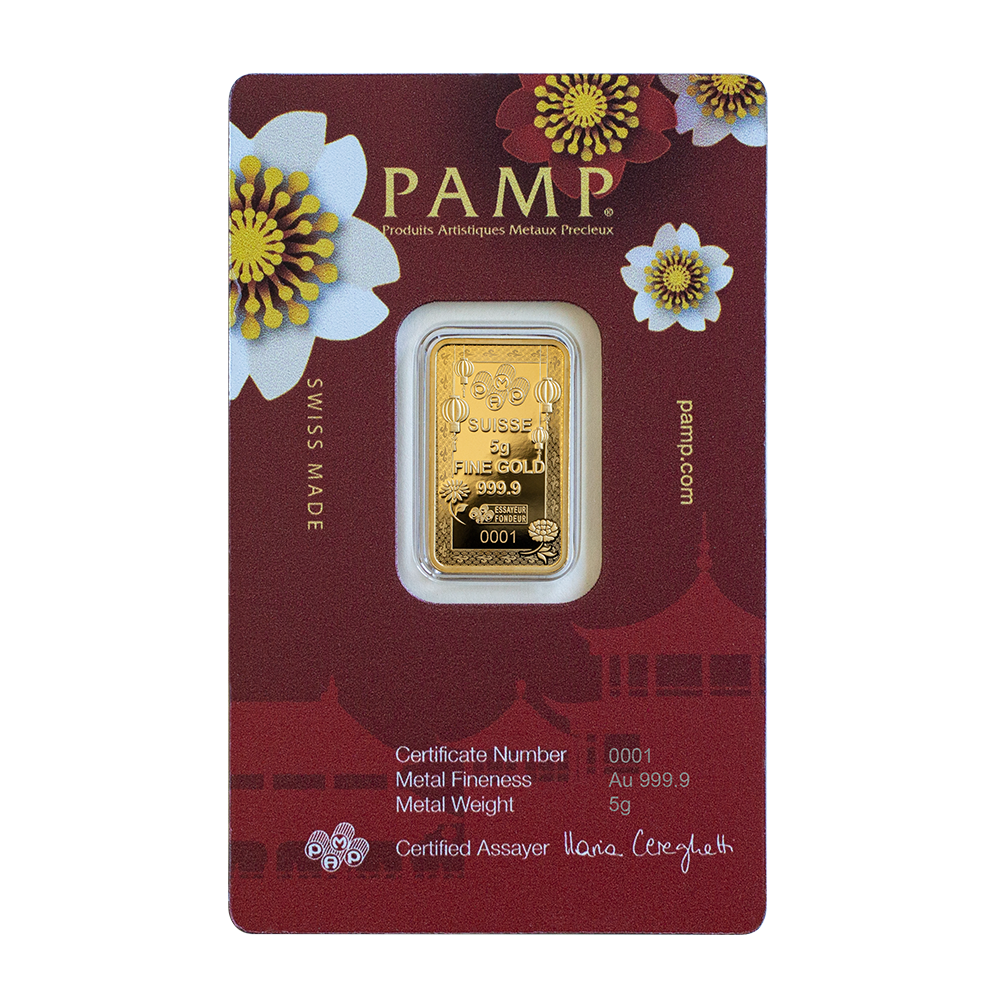 Pamp Laughing Buddha Good Luck 5g Pure Gold Bar