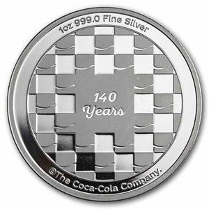 Coca-Cola® 1 oz Silver 140 Years Anniversary Round (in TEP)