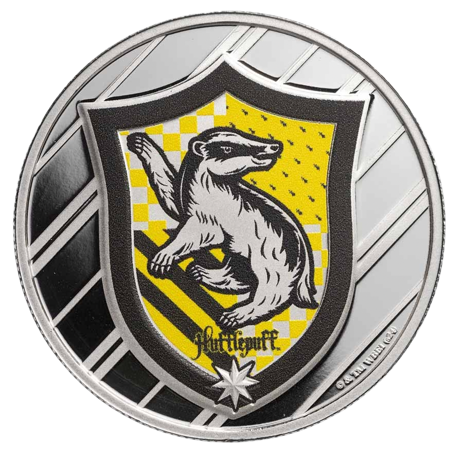 Harry Potter Hufflepuff Colorized 1 oz Silver Round in TEP – additional view