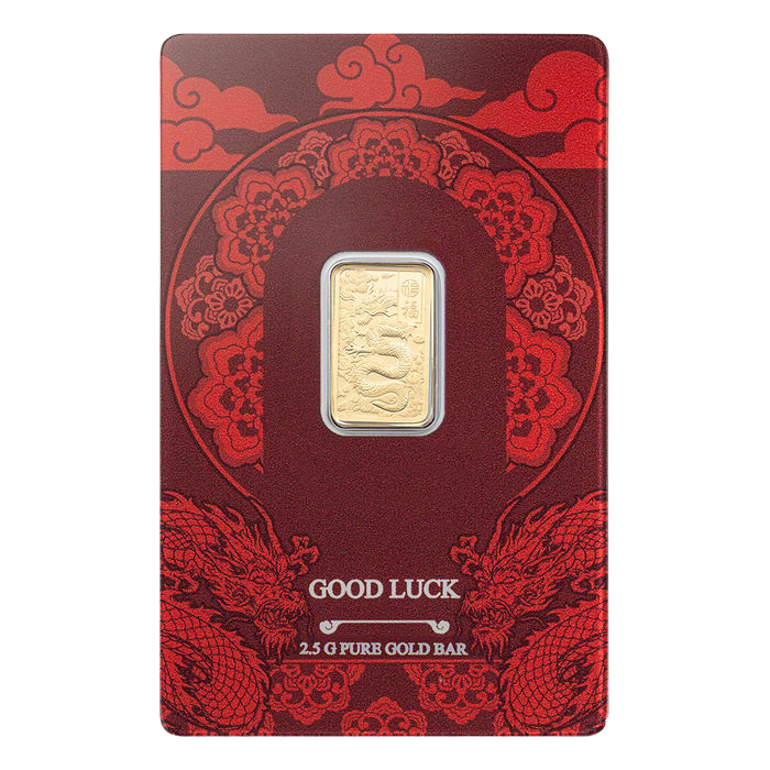 PAMP Suisse Good Luck Yellow Dragon 2.5g Gold Bar