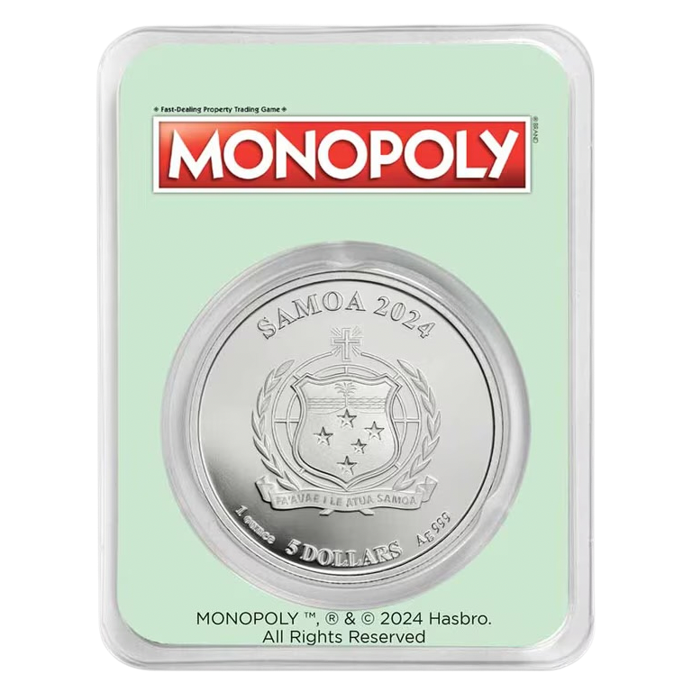 2024 Samoa Monopoly Board Space: Free Parking 1 oz Silver Coin in TEP