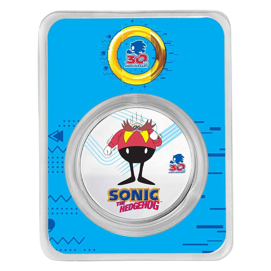2021 Niue Sonic the Hedgehog 30th Anniversary – Doctor Eggman Colorized 1 oz Silver Coin in TEP