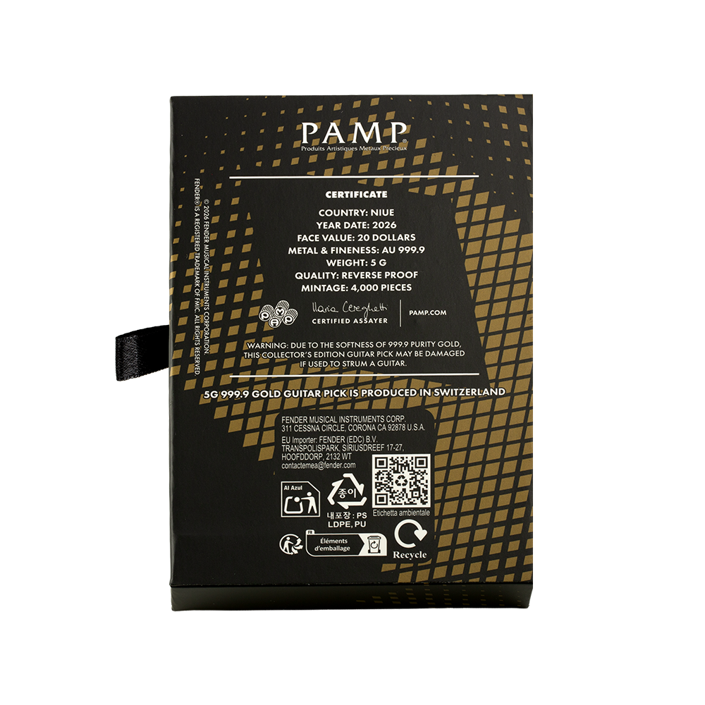 Pamp 5 Gram Gold Fender Telecaster 75th Guitar Pick