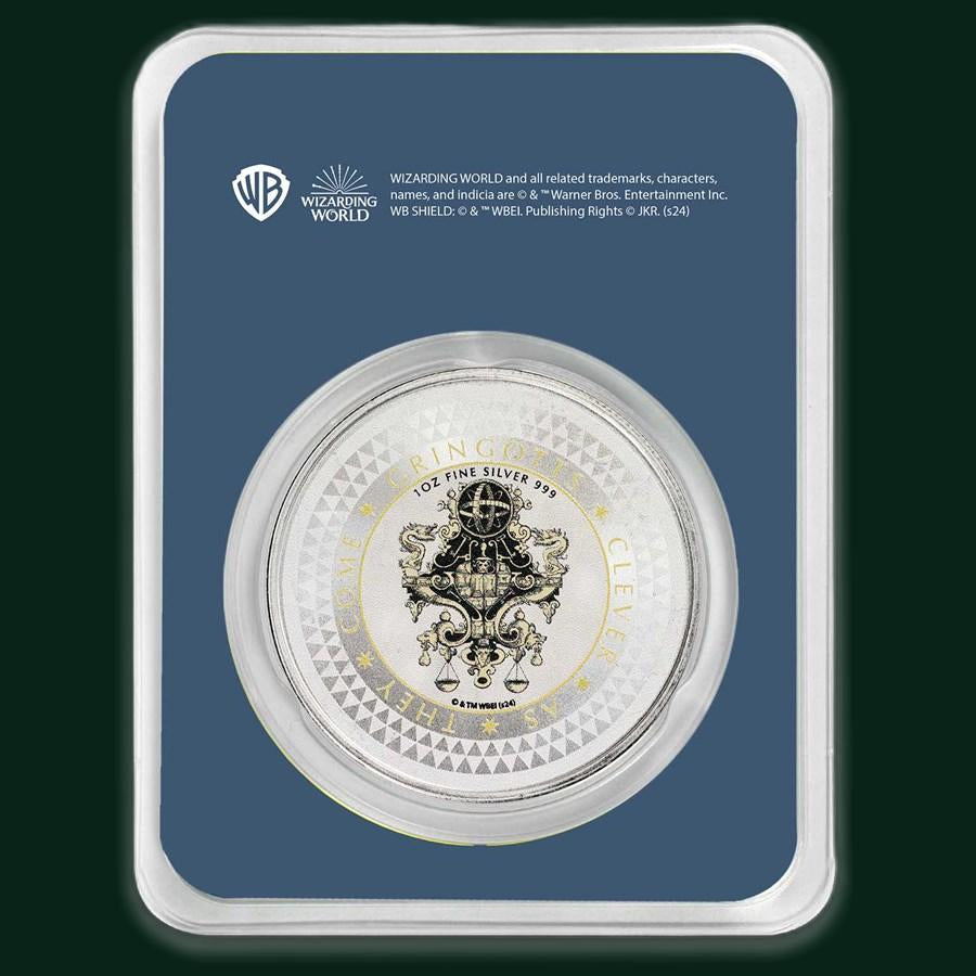 Harry Potter 1 oz Silver Colorized Gringotts Medallion with TEP