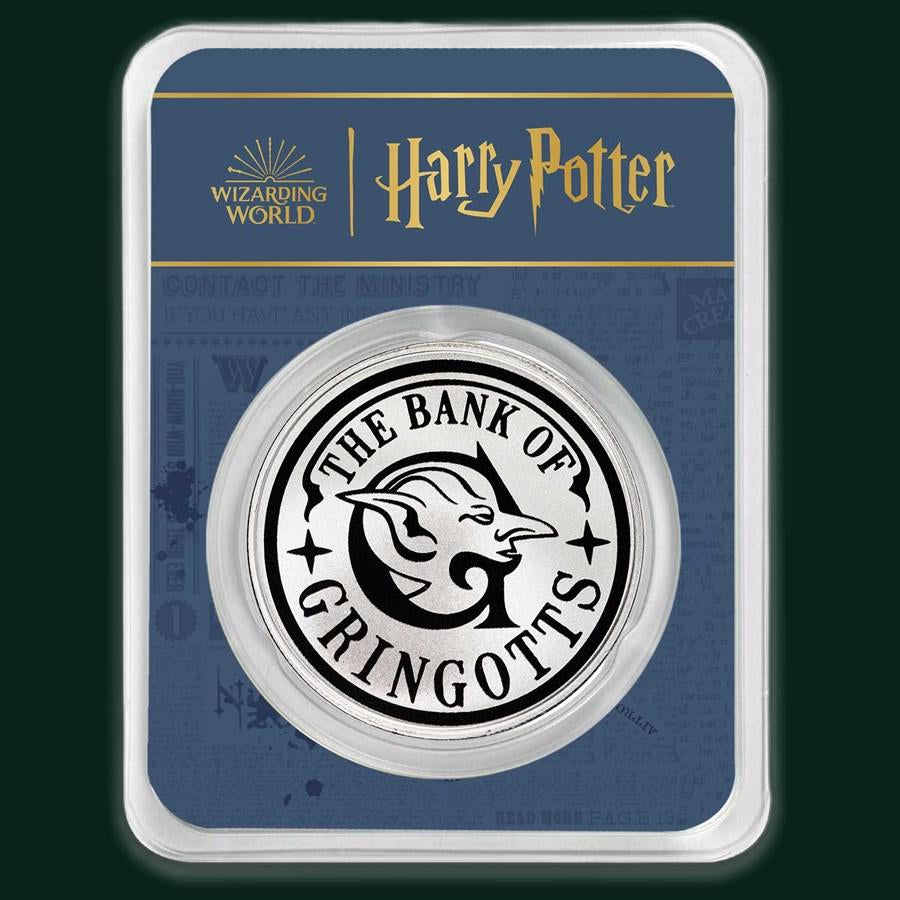 Harry Potter 1 oz Silver Colorized Gringotts Medallion with TEP