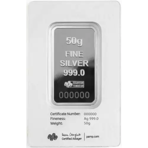 2023 Pamp Suisse Morgan 50g .999 Silver $500 Bill Bar