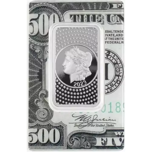 2023 Pamp Suisse Morgan 50g .999 Silver $500 Bill Bar