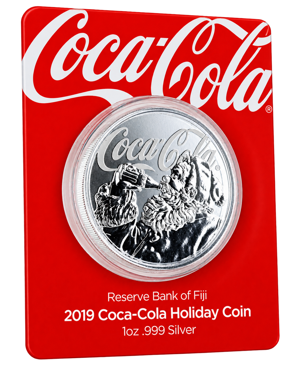2019 Fiji Coca-Cola Santa 1oz Silver Coin Pre-Owned
