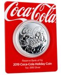 2019 Fiji Coca-Cola Santa 1oz Silver Coin Pre-Owned
