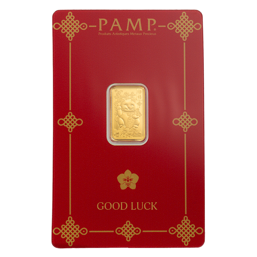 Pamp 2.5g Gold Bar Lucky Cat