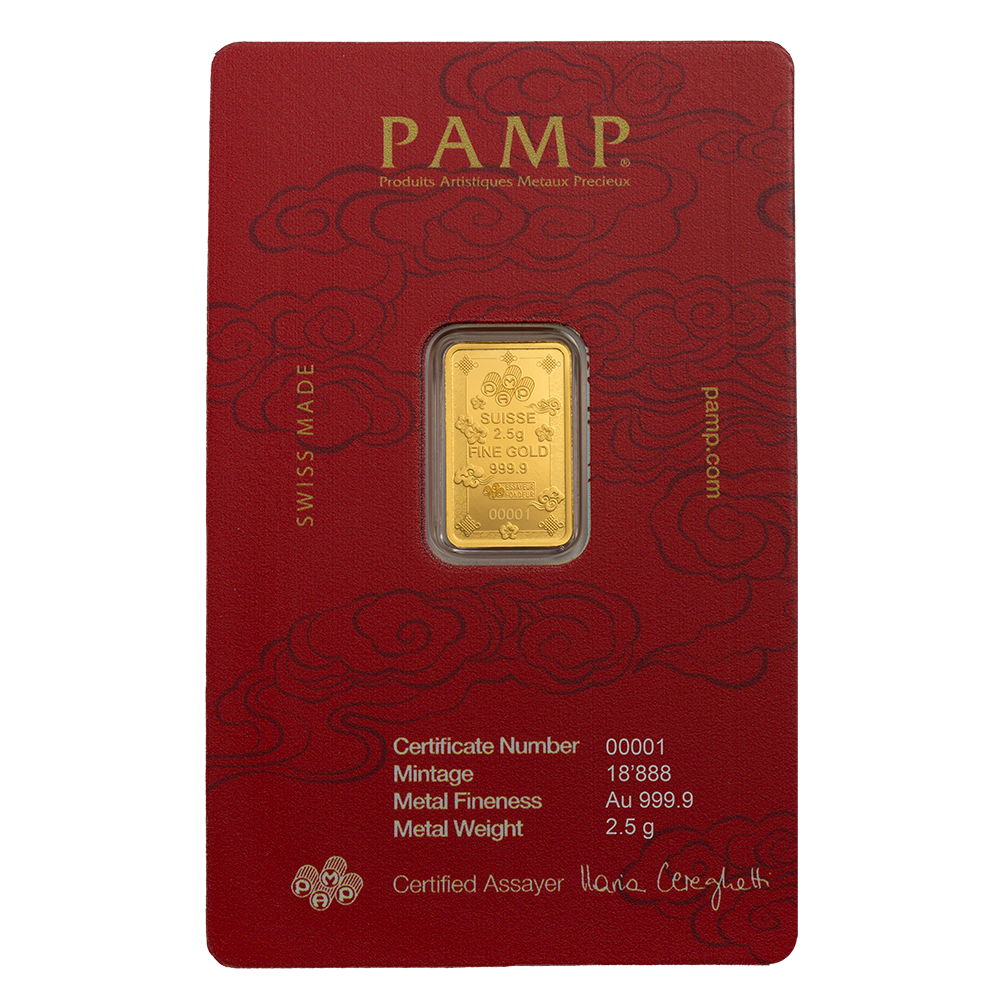 Pamp 2.5g Gold Bar Lucky Cat