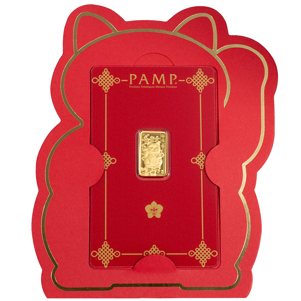 Pamp 2.5g Gold Bar Lucky Cat