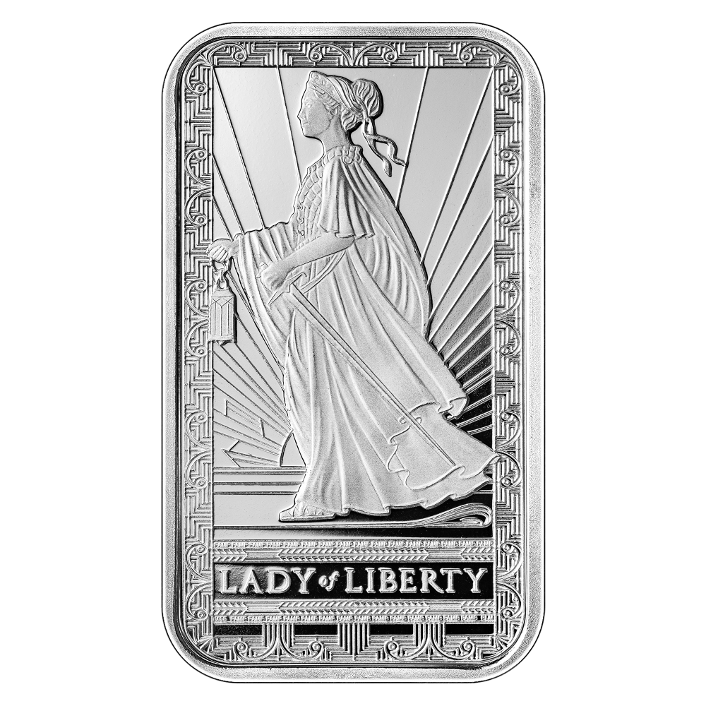 Pamp Lady of Liberty Silver Minted Bar - 1oz
