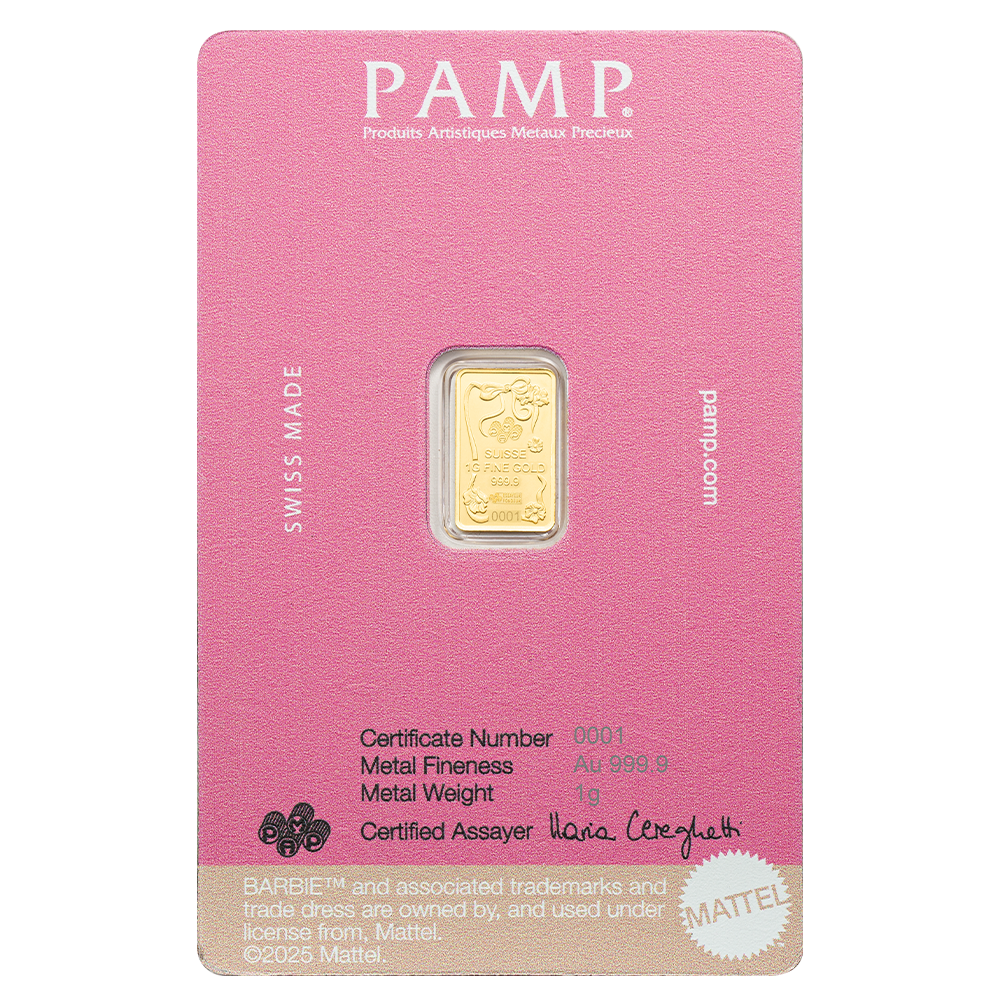 Pamp 1g Pure Gold Bar - Iconic Barbie™