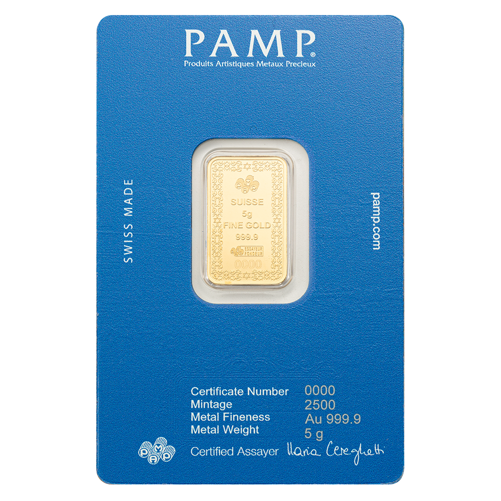 Pamp 5g Pure Gold Bar - Star of David