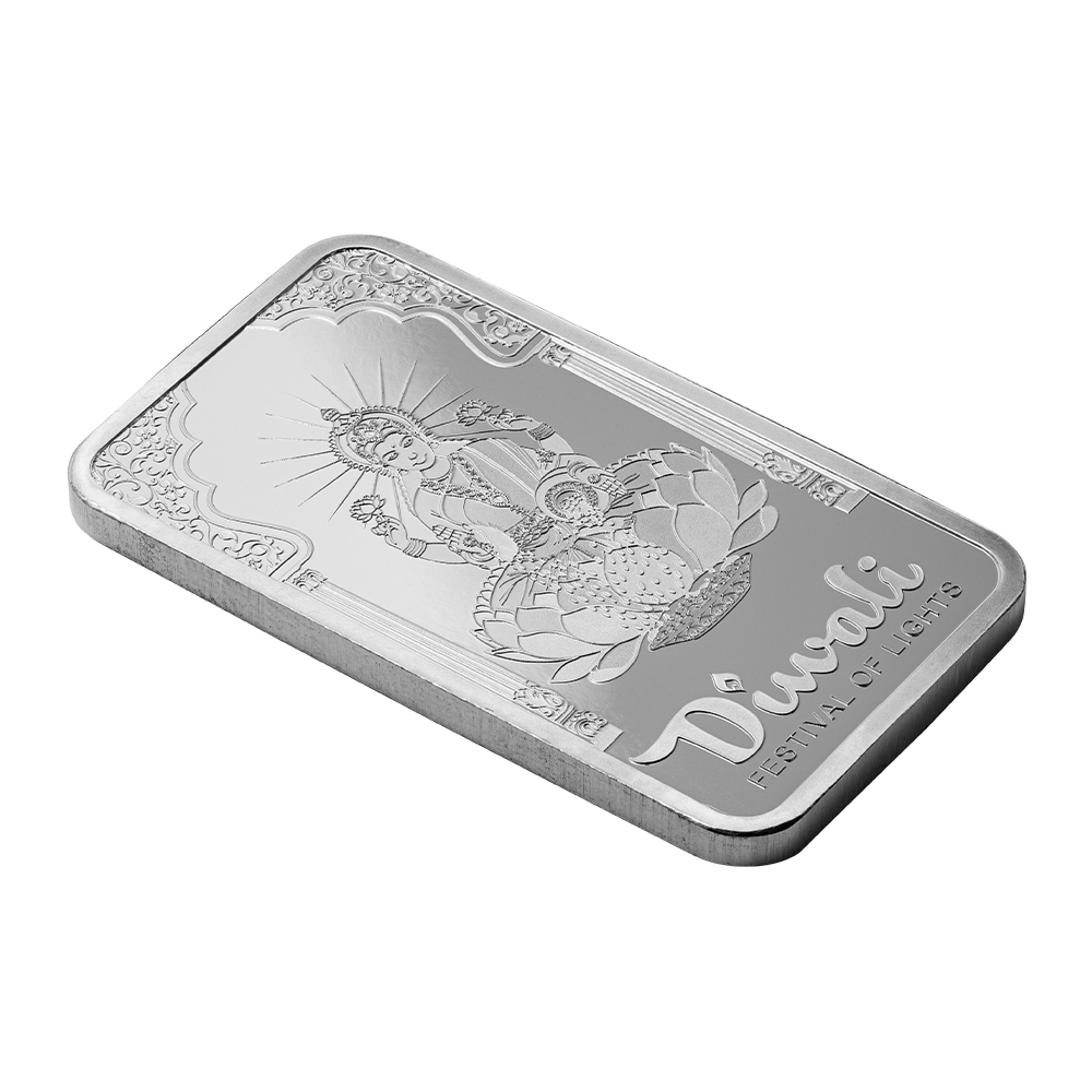 Pamp 2024 Diwali - Lakshmi & Peacocks 1oz Pure Silver Bar