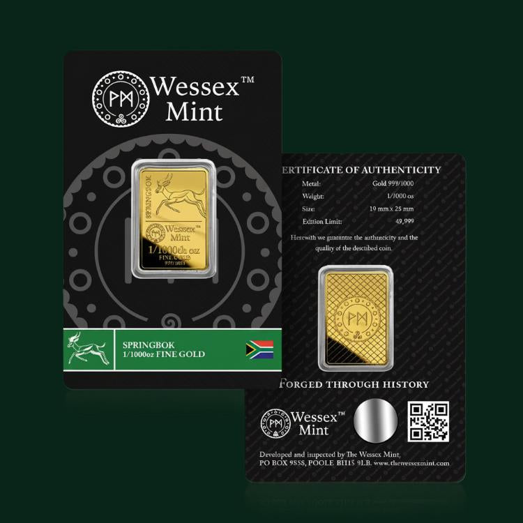 Wessex Mint 1/1000th oz Featuring Springbok