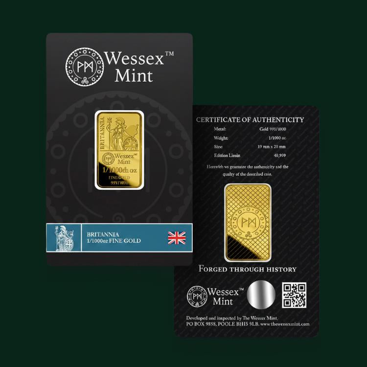 Wessex Mint 1/1000th oz Featuring Britannia