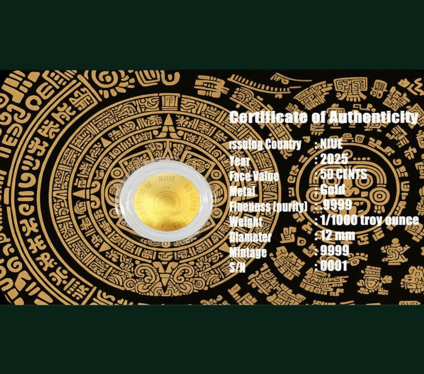 2025 Niue Aztec Calendar 1/1000 oz