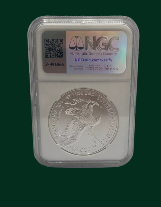 2025 US Dollar American Eagle NGC Grade MS 70 Silver Bullion Coin