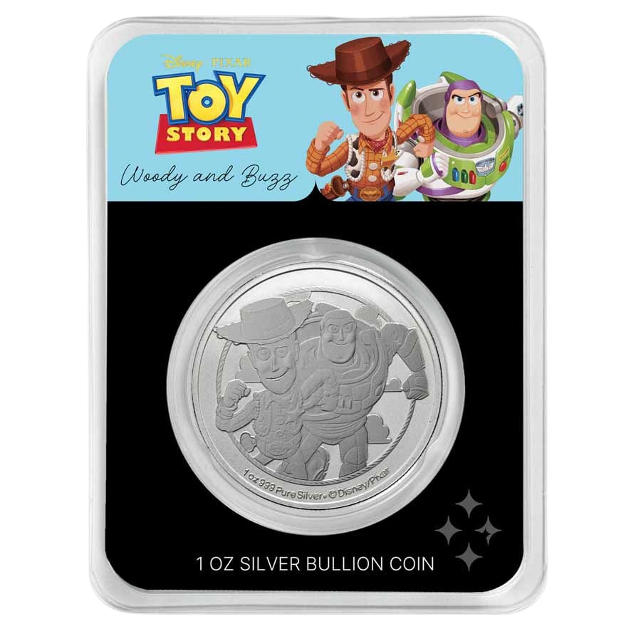 2026 Niue Toy Story Woody and Buzz 1 oz silver coin – TEP front