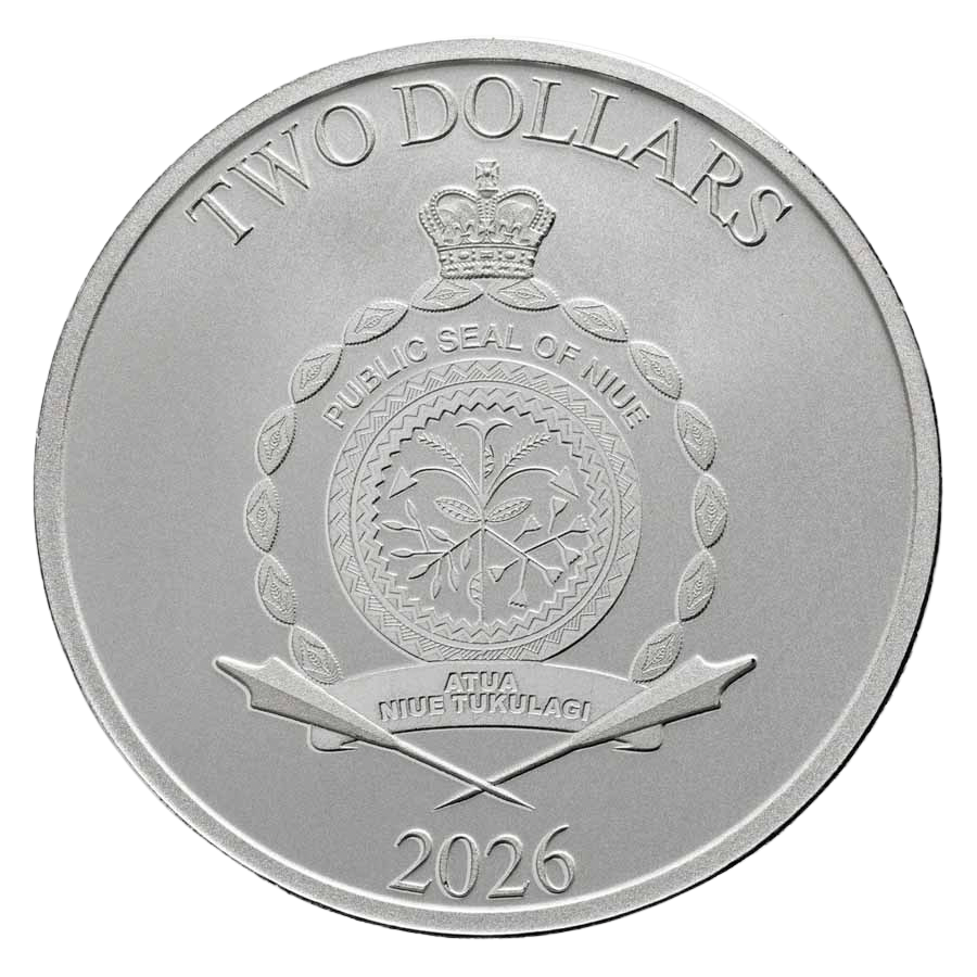 2026 Niue Toy Story Woody and Buzz 1 oz silver coin – Niue two-dollar reverse