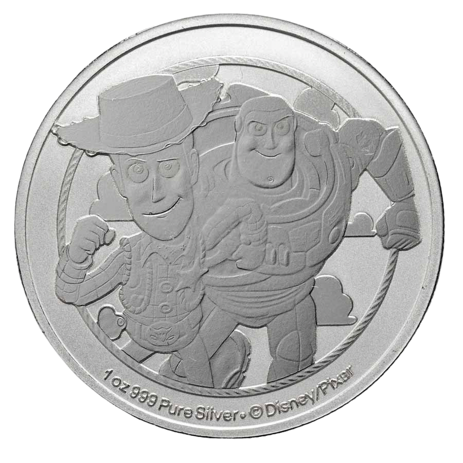 2026 Niue Toy Story Woody and Buzz 1 oz silver coin – character design side