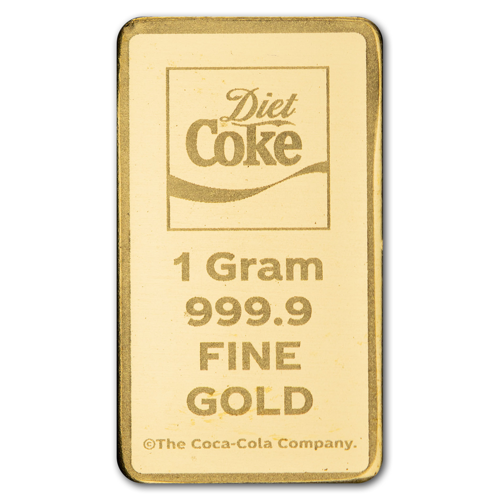 Diet Coke Coca Cola 1g Gold Bar