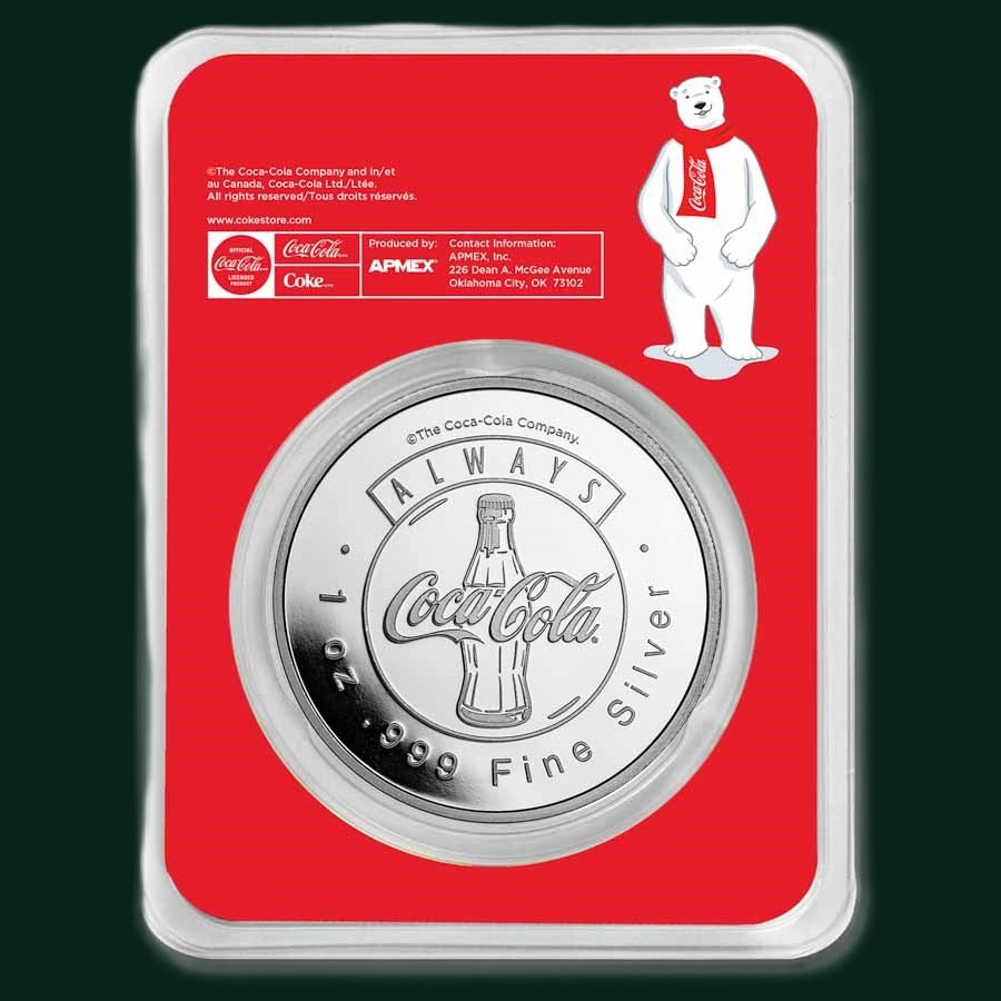 Coca-Cola® 1 oz Silver Polar Bear Colorized Round