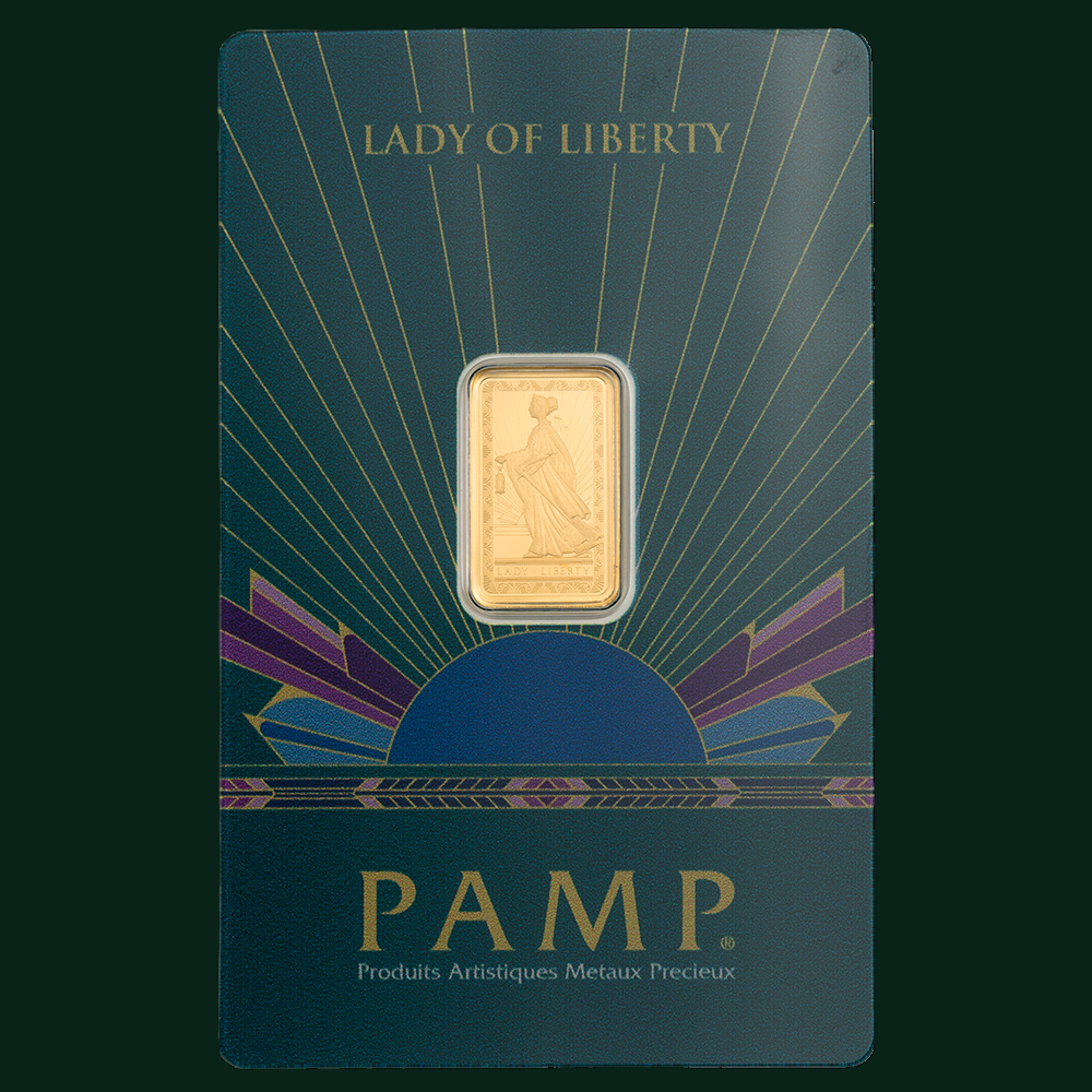 2.5g Gold Bar Lady of Liberty