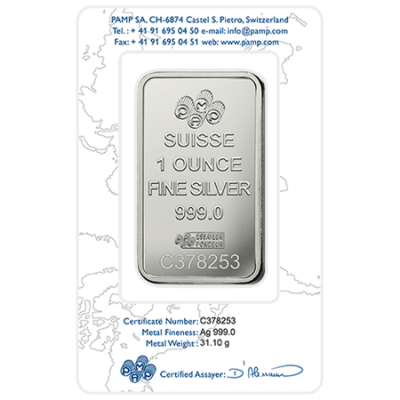 PAMP Suisse Rosa 1 oz Silver Bullion Bar