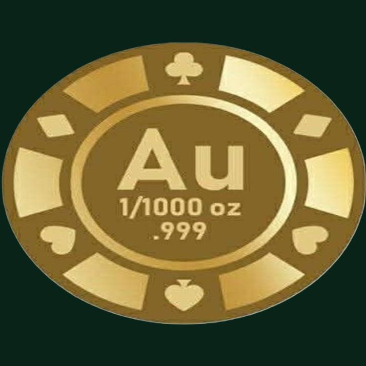 ROULETTE 1/1000 Oz Gold Round in Card